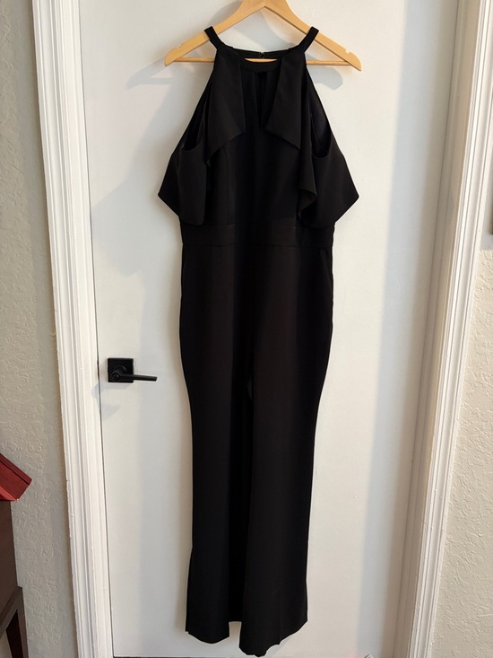 White House Black Market Pants - White House Black Market Black Halter Jumpsuit with off the shoulder detail sz16
